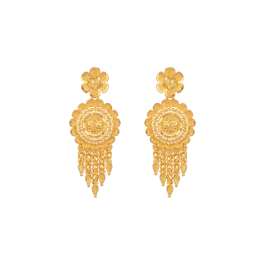 Radiant Floral Gold Earrings