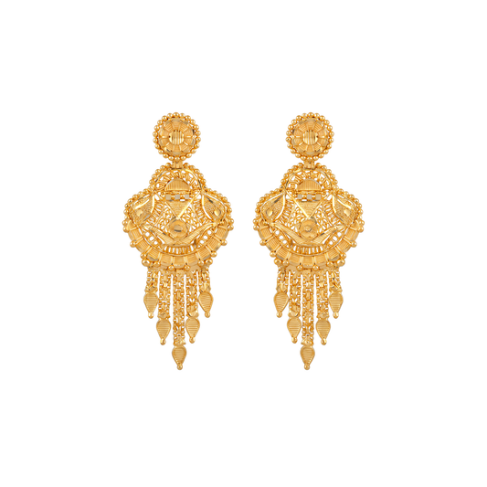 Elegant Filigree Gold Earrings
