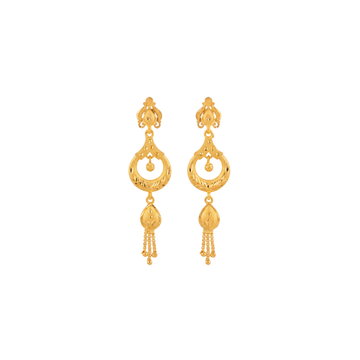 Traditional Drop Gold Jhumka Earrings Style