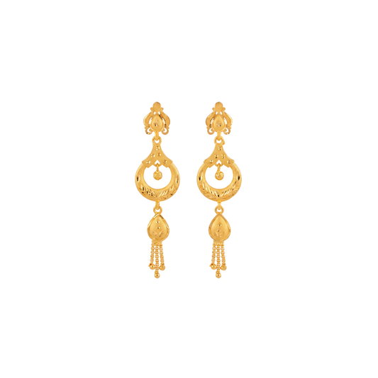 Traditional Drop Gold Jhumka Earrings Style