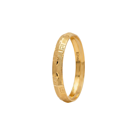 Modern Etched Gold Kada