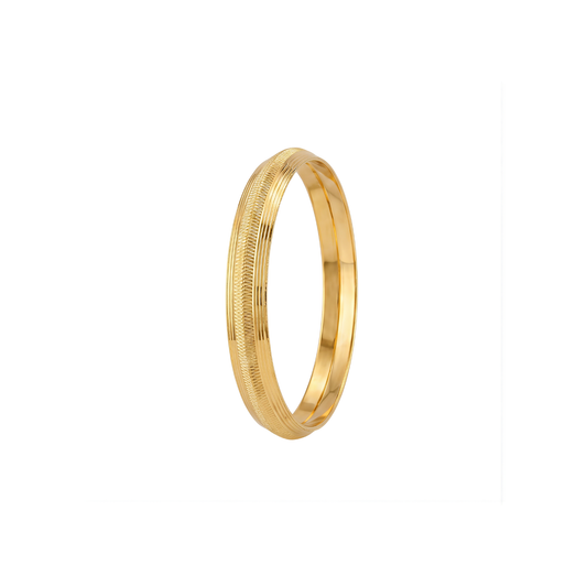 Ribbed Design Gold Kada