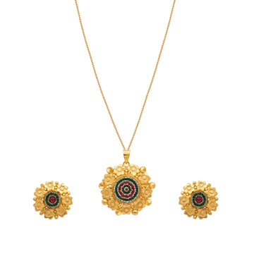 Chakraphool Traditional Floral Pendant Set