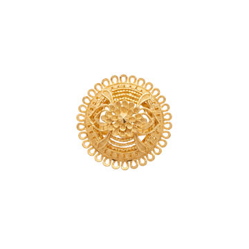 Majestic Gold Floral Disc Ring