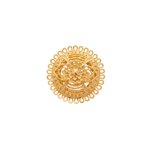 Majestic Gold Floral Disc Ring