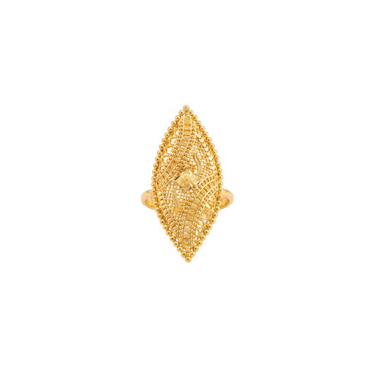 Vintage-Inspired Gold Filigree Cocktail Ring