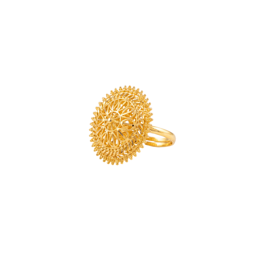 Royal Gold Sunburst Medallion Ring