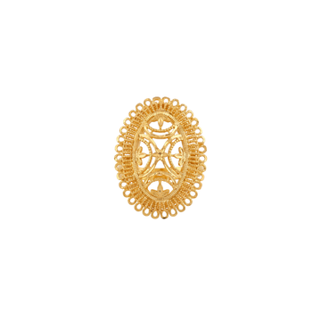 Gold Oval Filigree Lattice Ring