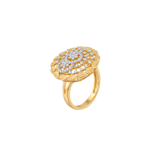 Intricate Diamond Gold Ring