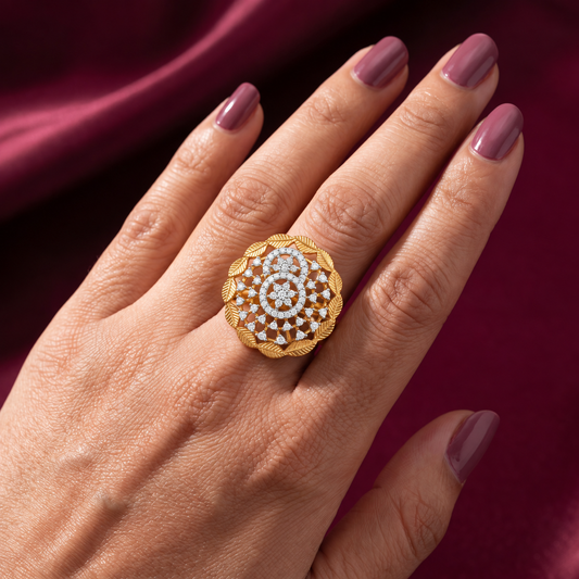Intricate Diamond Gold Ring