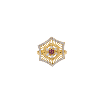 Floral Diamond Gold Ring