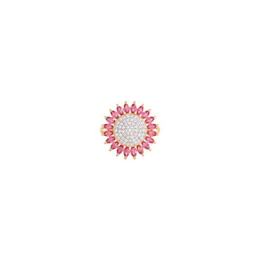 Radiant Floral Diamond Ring