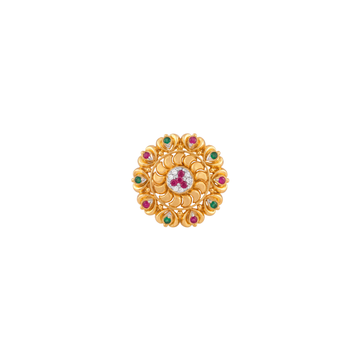 Kachnar Multicolour Floral Statement Ring