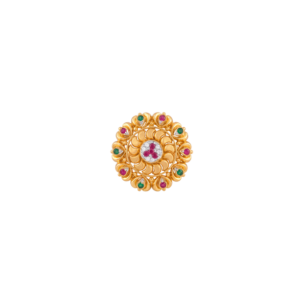 Kachnar Multicolour Floral Statement Ring