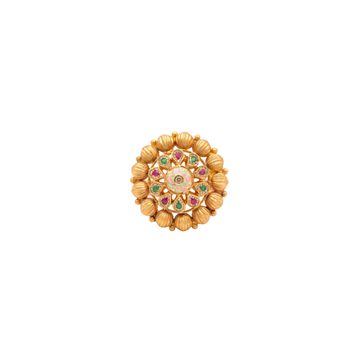 Mihika Ornate Multicolour Stone Floral Statement Ring