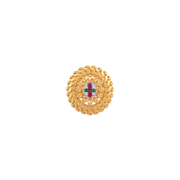 Maniparna Ornate Multicolour Stone Floral Statement Ring