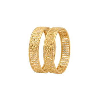 Lattice Openwork Gold Bangles