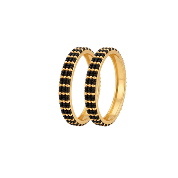 Bandish Black Beaded 24K Gold-Layered Bangles (2pcs)