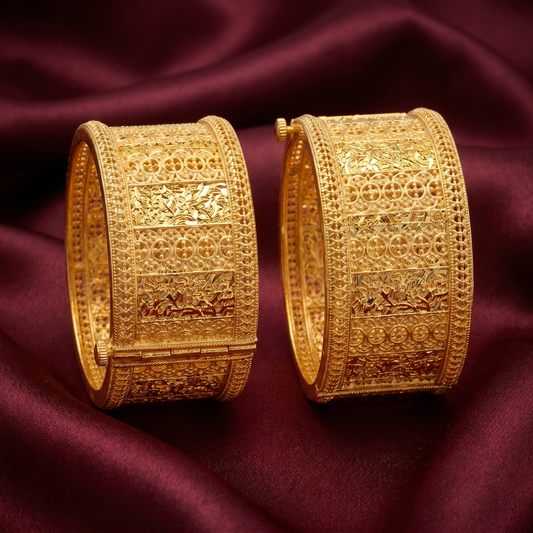 Traditional Filigree Wide Bangles for Women
