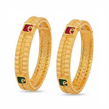 Traditional Meenakari Gold Plated Broad Bangle
