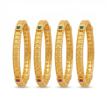 Ritvaa Jaal-Nakshi Gold Bangles 4 pcs