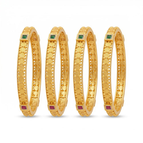 Ritvaa Jaal-Nakshi Gold Bangles 4 pcs