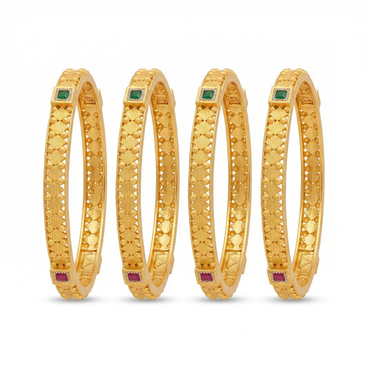 Ritvaa Jaal-Nakshi Gold Bangles 4 pcs