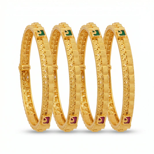 Ritvaa Chitra Sankhi Slim Bangles  4 PCS