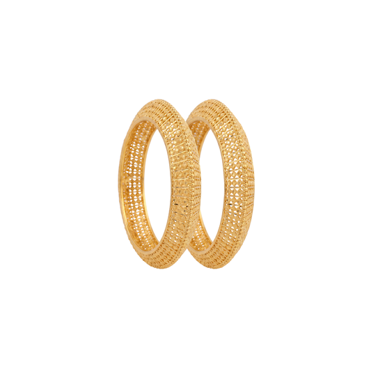 The Golden Filigree Lattice Bangle Pair