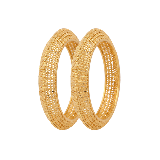The Golden Filigree Lattice Bangle Pair