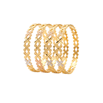 Butterfly Motif Gold Bangles