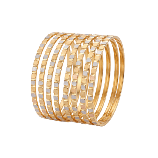 Ashtapadi Two-Tone 24K Gold-Layered Bangles