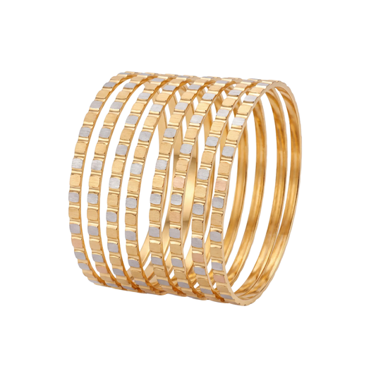 Ashtapadi Two-Tone 24K Gold-Layered Bangles