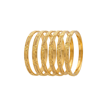 Stackable Textured Gold Bangles