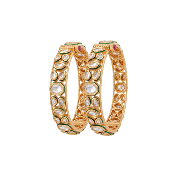 Polki Stone Openwork Bangles