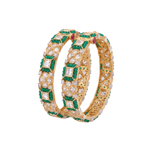 Ruby Closure Diamond Bangle Set