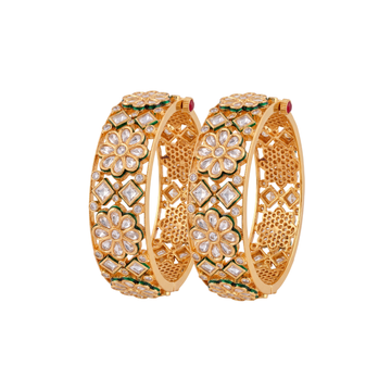 Manikusum: Kundan Flower Bangles
