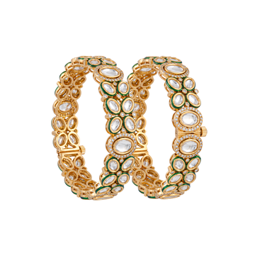 Vintage Floral Kundan Gold Plated Kangan Bangle