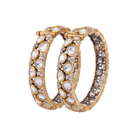 Molsari Kundan-Style 24K Gold-Layered Bangles
