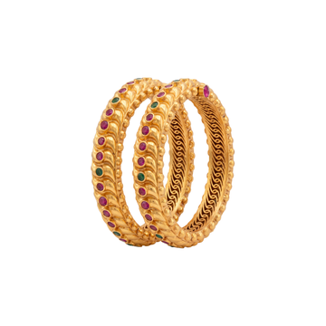 Morakshi: Gemstone Leaf Heritage Bangles
