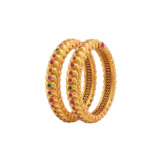 Morakshi: Gemstone Leaf Heritage Bangles