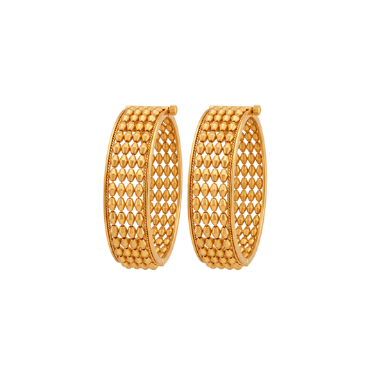 Beaded Openwork Gold Bangles