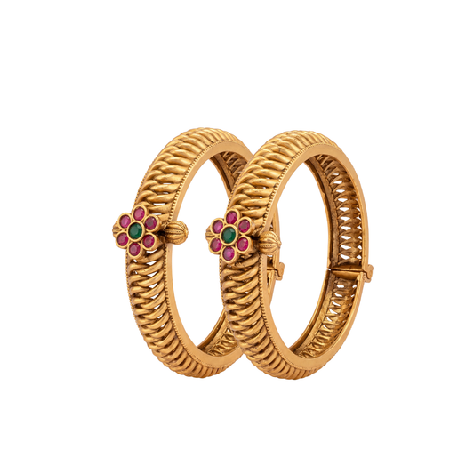 Twisted Rope Gold Bangles