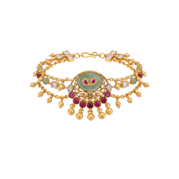 Antique Gold Three-Strand Charm Bracelet