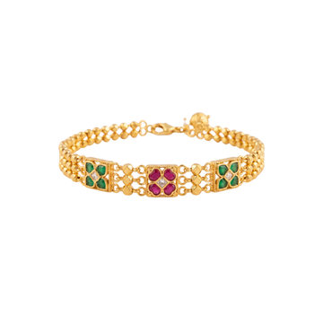 Traditional Gold Floral Link Bracelet