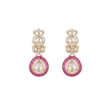 The Heritage Ruby Halo Polki Drops