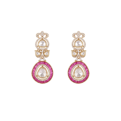 The Heritage Ruby Halo Polki Drops