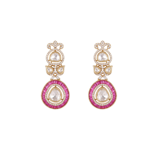 The Heritage Ruby Halo Polki Drops