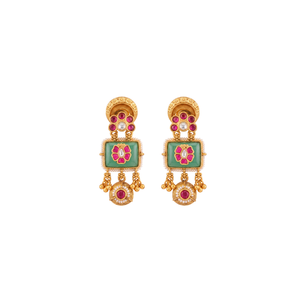 Padmankit: Lotus-Marked Heritage Earrings