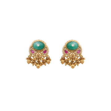 Mrinalini: Carved Gemstone Earrings